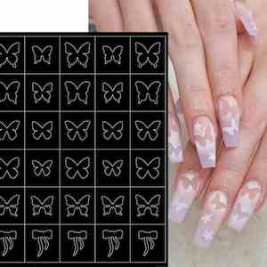 Nail Art Butterfly/Bow Stencils/Decals