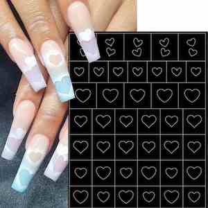 Art Pens Stamping: Nail Art Heart Stencils/Decals