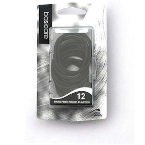 BC - Snag Free Round Elastics, pack of 12 ,brown