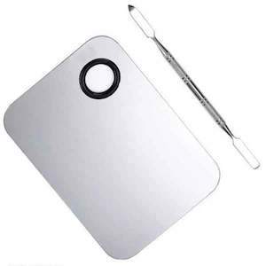 Stainless Steel Makeup Artist Palette and Spatula