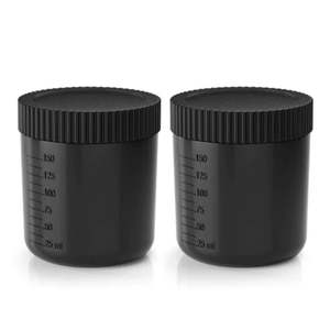 Mine Tan: MineTan Excess 3 Tan.Cup 2 Pack inc Lids - Black Transparent