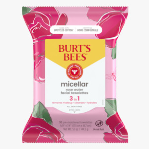 Cleansers: Burt's Bees Micellar Facial Cleansing Towelettes with Rose Water