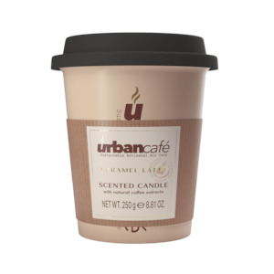 Urban Café Candle 250g & Coffee Mug Caramel Latte