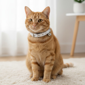 Holographic Cat Collar with Safety - White