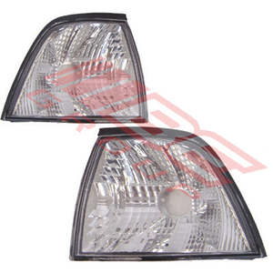 Parts To Suit Bmw 3 Series 1991 1998: 0060097-58PG - CORNER LAMP - SET - L&R - BLK/CHROME TO SUIT - BMW 3'S E36 4DR 1991-