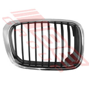 0061099-2 - GRILLE - R/H - CHRM/BLACK - W/FRAME - TO SUIT - BMW 3'S E46 1998-2001