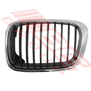 0061099-1 - GRILLE - L/H - CHRM/BLACK - W/FRAME - TO SUIT - BMW 3'S E46 1998-2001