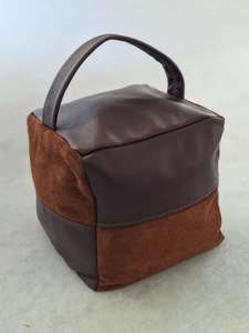 Leather Door Stop (Brown and Brown Suede)