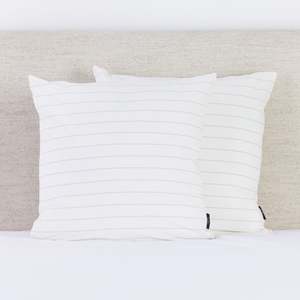 Fieldcrest Stonewashed Cotton Grey Stripe European Pillowcase Pair