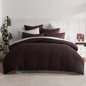 Fieldcrest Stonewashed 100% Cotton Hazelnut Duvet Cover Set