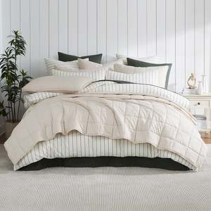 Fieldcrest Stonewashed Cotton Natural Coverlet