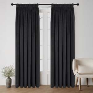 Style Co. Beau Velvet Block Out Pencil Pleat Curtain Pair