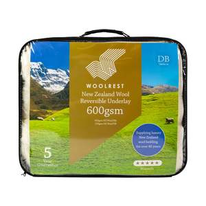 Mattress Toppers: Woolrest 600gsm Reversible NZ Wool Underlay