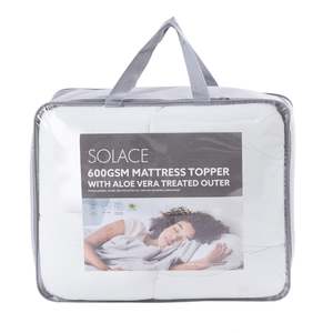 Solace 600gsm Mattress Topper With Aloe Vera Treated Outer