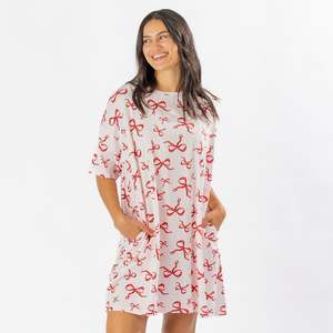 bb&b Sleep Bow Cotton Sleep Tee with Pockets