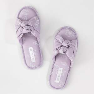 Slippers Bedsocks: Design Republique Ivana Print Knotted Slipper