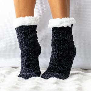 Slippers Bedsocks: bb&b Sleep Fleece Lined Chenille Bed Socks