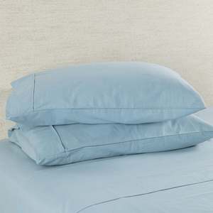 Hush Plain Blue Flannelette Pillowcase Pair