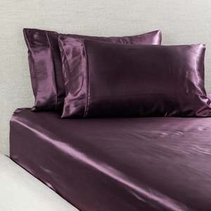 Pillowcases: Hometones Sadie Satin Fitted Sheet & Pillowcase/s