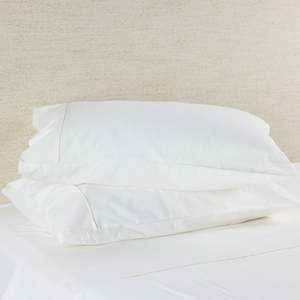 Bed Sheets: Hush Plain White Flannelette Pillowcase Pair