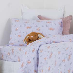 Hush Baby Garden Bunny Flannelette Cot Duvet Cover