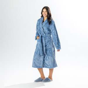 Design Republique Ribbed Super Plush Bathrobe