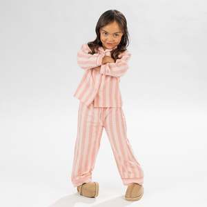 bb&b Sleep Kids Pink Stripe Flannelette PJ Set