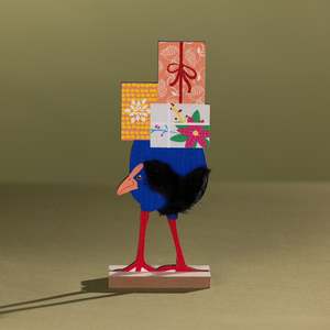 Our Top Deals: Christmas Wishes Pukeko Hiding With Presents