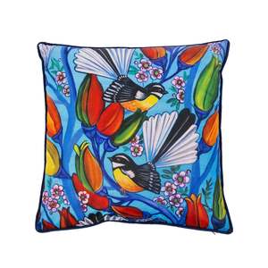 Design Plus Kiwiana Indoor/Outdoor Cushion Piwakawaka