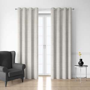 Style Co. Belmont Blockout Eyelet Curtain Pair Natural