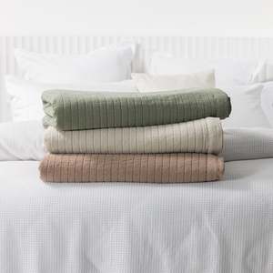Fieldcrest Bellevue Stonewashed Cotton Blanket