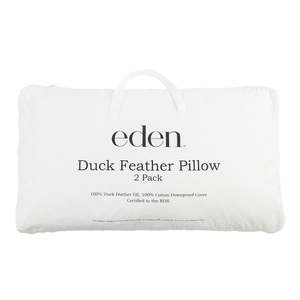 Pillows: Eden Pillow 100% Duck Feather 2 Pack
