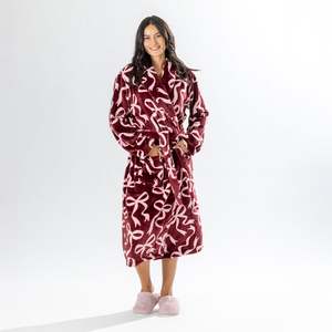 Bath Robes: Amparo Endless Bows Bathrobe Cranberry