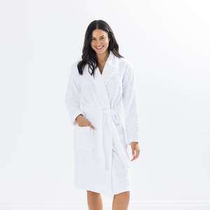 Bath Robes: Fieldcrest Monisa Textured Bathrobe White