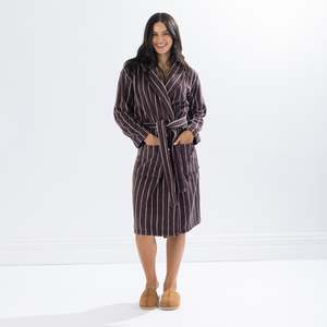 Amparo Misty Stripe Towelling Bathrobe