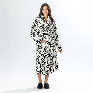 Bath Robes: Amparo Endless Bows Bathrobe Ivory