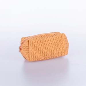 Grace & Gild Savanna Knit Cosmetic Bag Small Peach