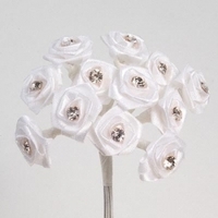Products: Diamante Ribbon Rose - White