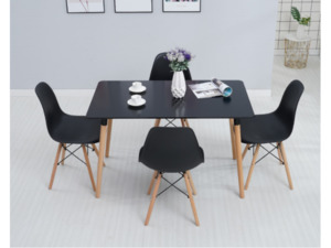Lounge and Living: Kelly 5 Piece Dining Suite – Black