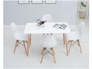 Lounge and Living: Kelly 5 Piece Dining Suite – White