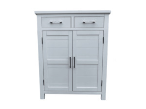 Shoe Cabinet in White/Black/Warm Honey