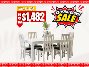Lounge and Living: Santorini 7 Piece Dining Suite