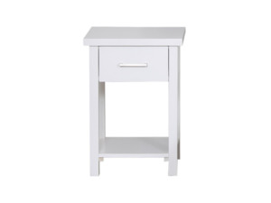 Bedroom Furniture: Arctic 1 Drawer Bedside White