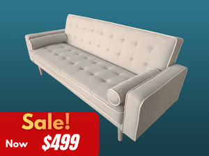 Lounge Suites: Fold-Out Sofa Bed – Light Grey