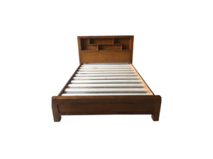 Pinegate Slat Queen Bed with Bookcase Headboard