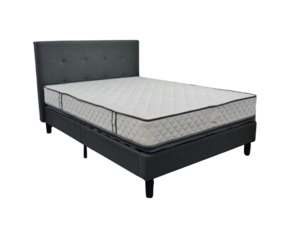 Bedroom Furniture: Shirley Upholstered Slat Bed Frame Grey
