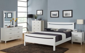 Bedroom Furniture: Anita Slat Bed White