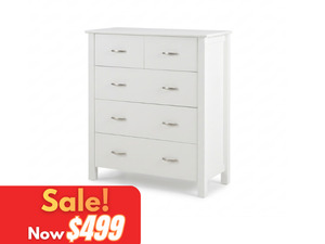 Bed and Bedroom: Anita 5 Drawer Tallboy