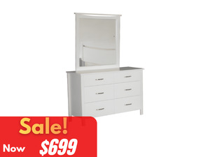 Bedroom Furniture: Anita 6 Drawer Dresser & Mirror