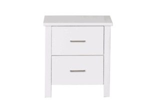 Arctic 2 Drawer Bedside White